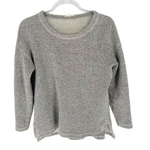 Eileen Fisher Sweater Womens XS Gray Textured Tunic Organic Cotton Oversized